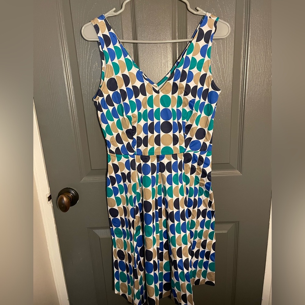 LIKE NEW Banana Republic Fun, Flirty Colorful Geometric Fit-Flare Dress, sz2
